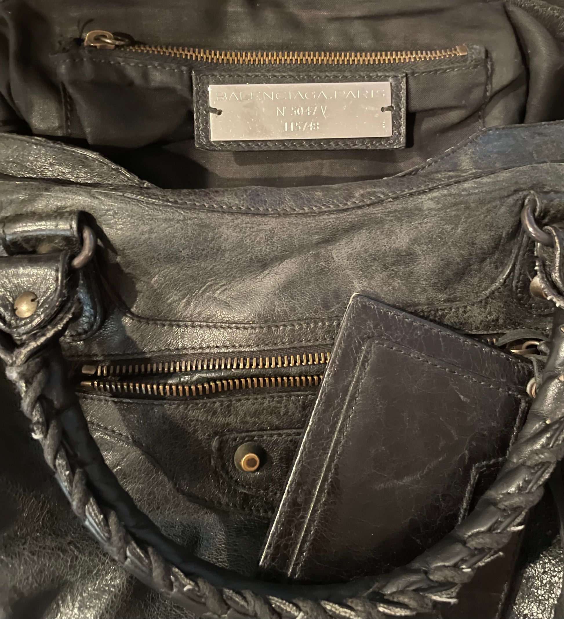Balenciaga 115748 Dark Grey Classic City Tote / Shoulder Bag