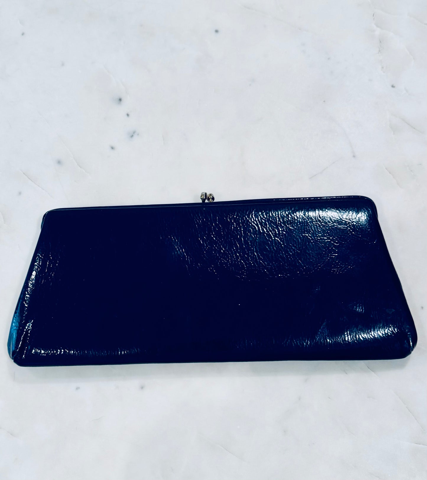 Vintage Navy Patent Leather Evening Bag