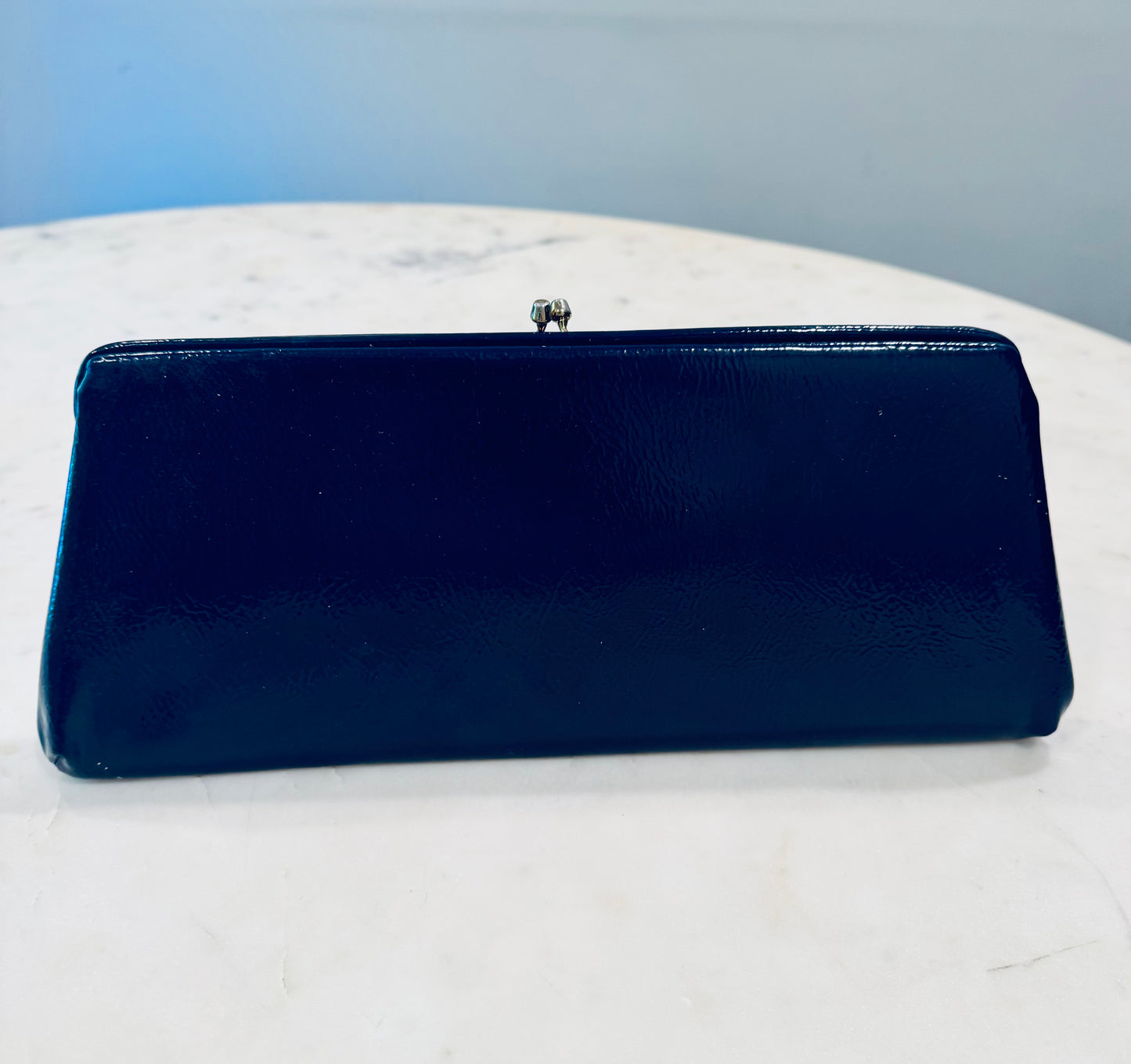 Vintage Navy Patent Leather Evening Bag