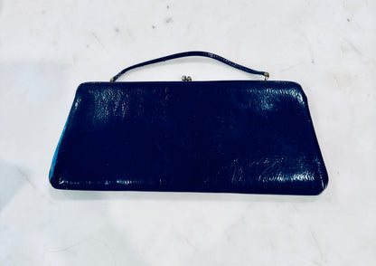 Vintage Navy Patent Leather Evening Bag
