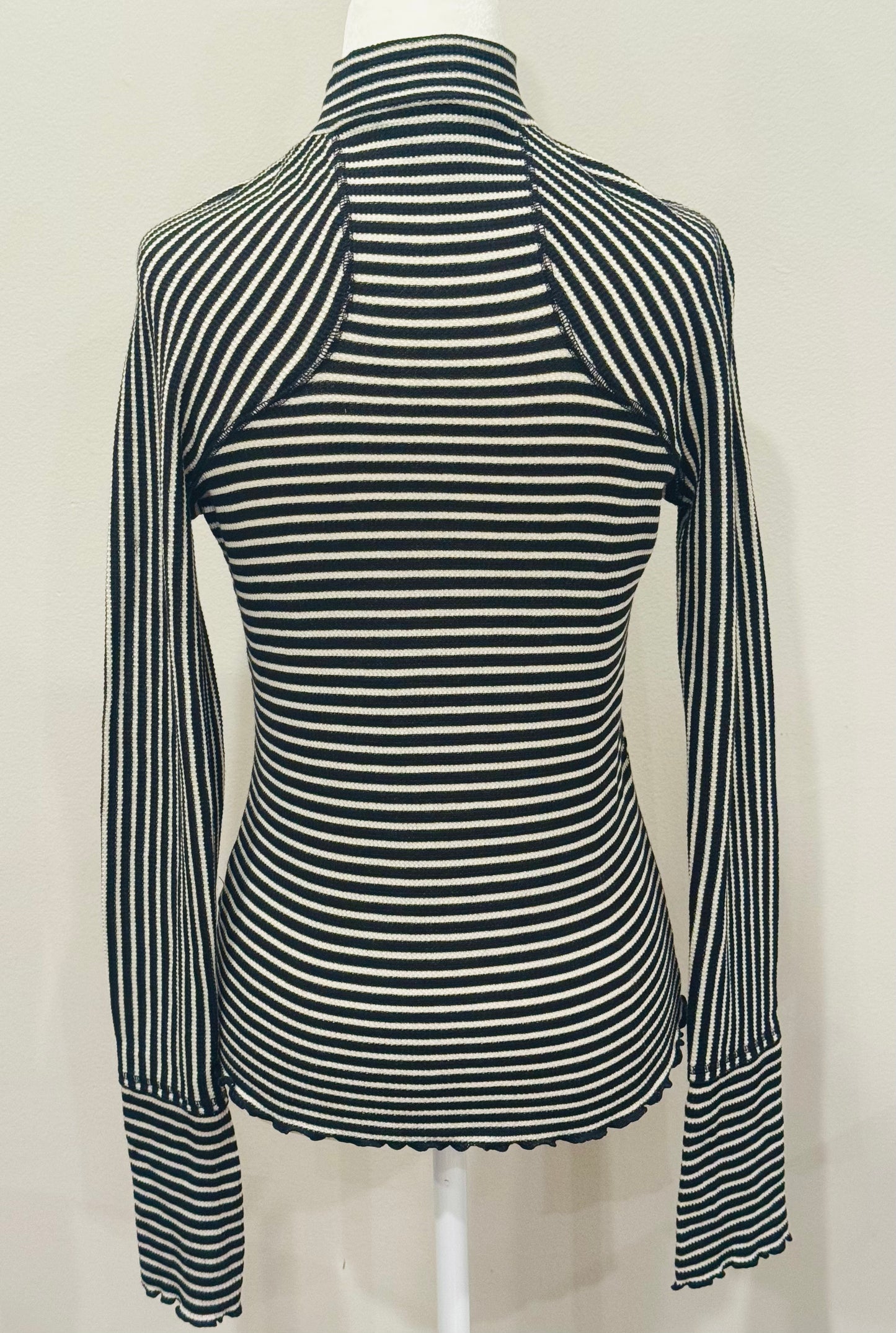 Vintage Free People Striped Mock Neck Top