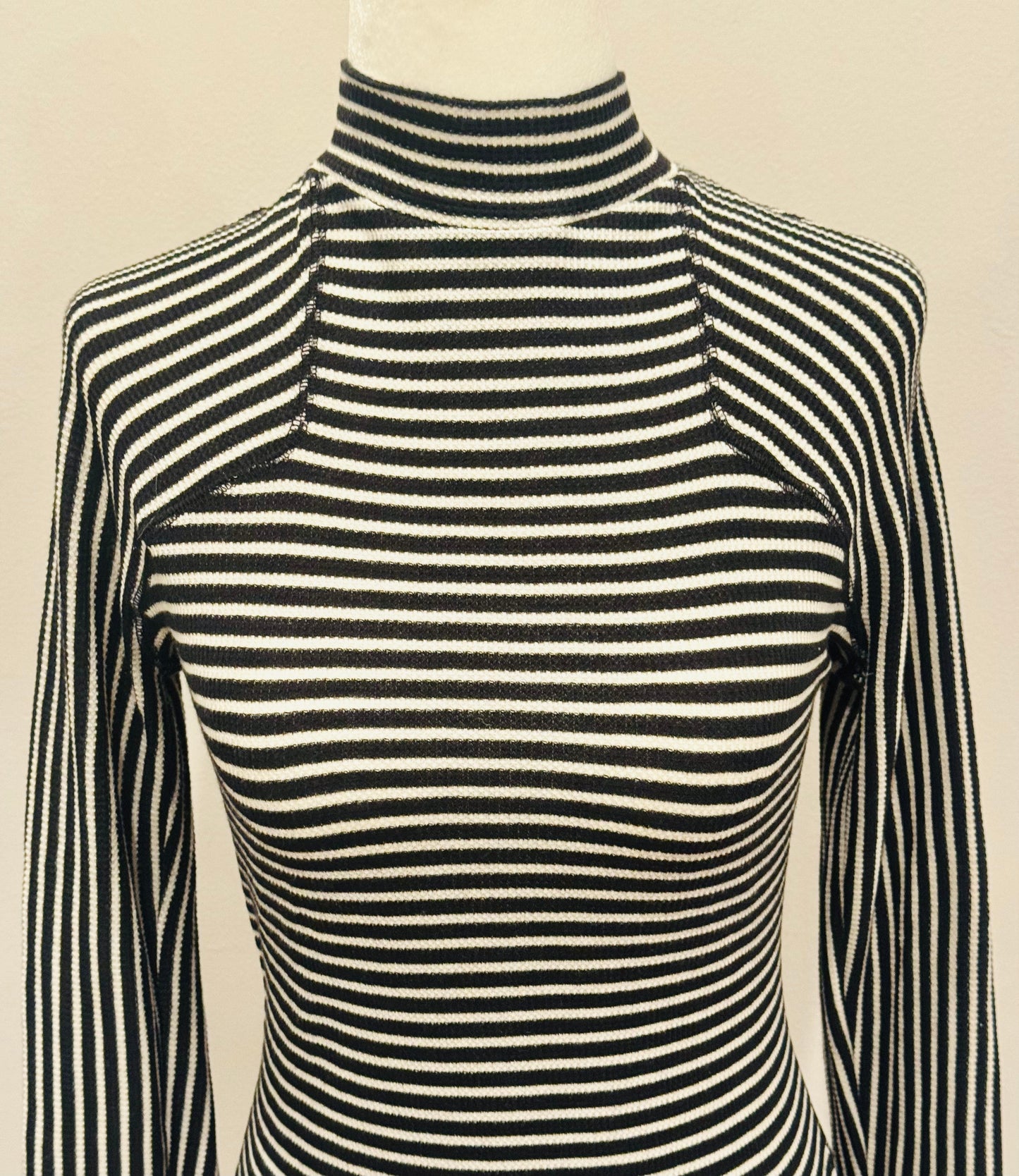 Vintage Free People Striped Mock Neck Top