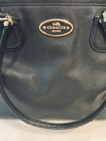 Vintage Black Leather Coach New York Shoulder Bag