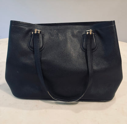 Vintage Black Leather Coach New York Shoulder Bag