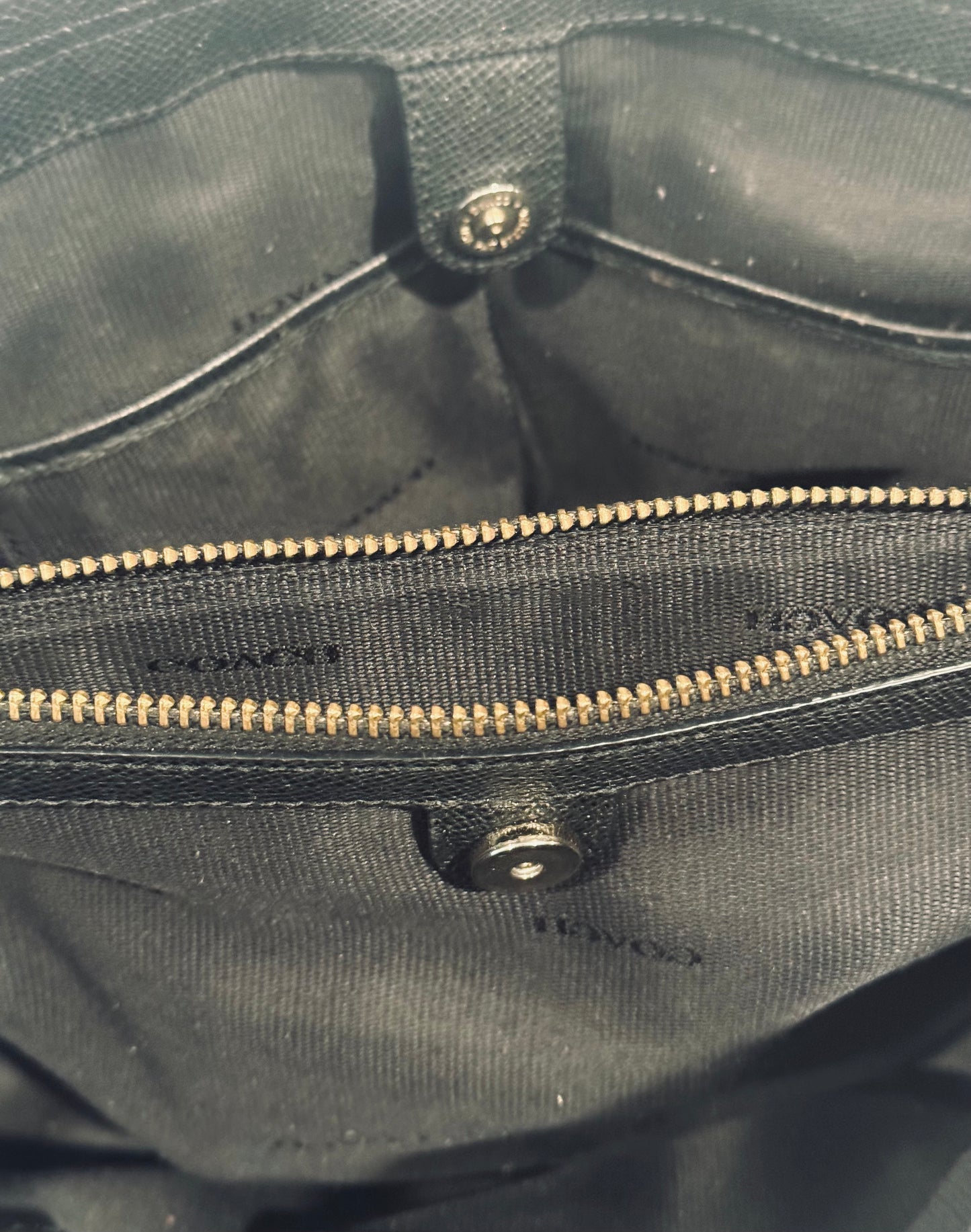 Vintage Black Leather Coach New York Shoulder Bag