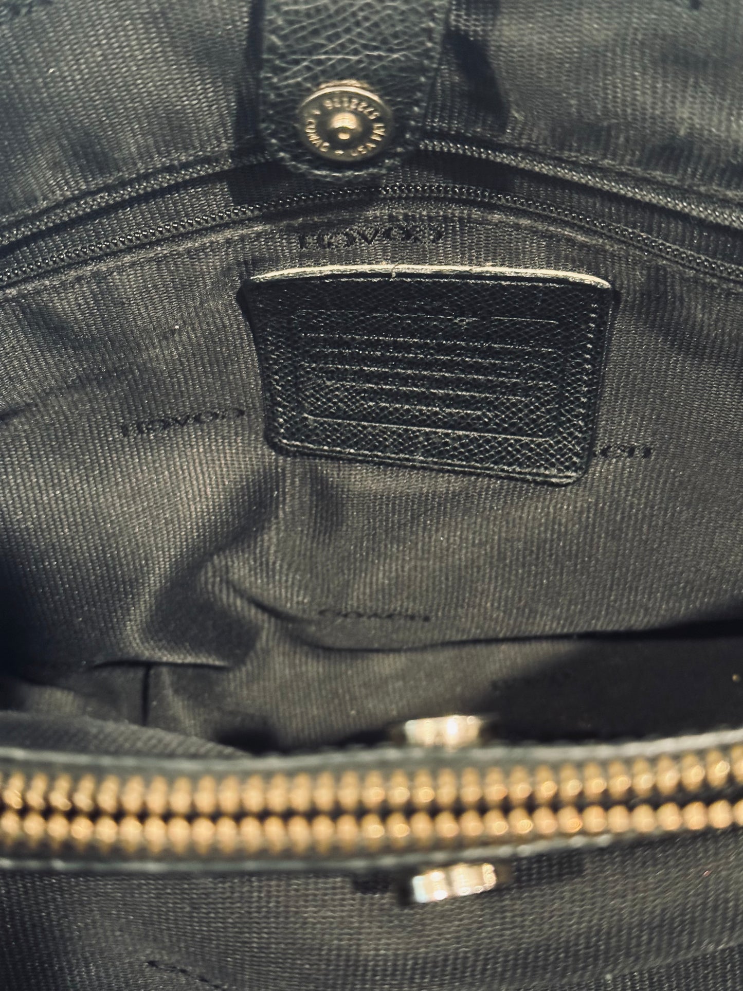 Vintage Black Leather Coach New York Shoulder Bag