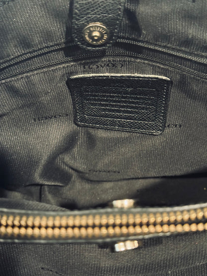 Vintage Black Leather Coach New York Shoulder Bag