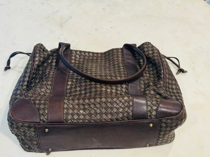 Vintage COSCI Italian Woven Leather Handbag