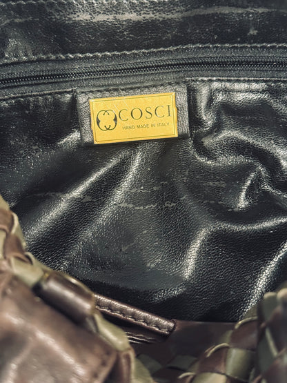 Vintage COSCI Italian Woven Leather Handbag