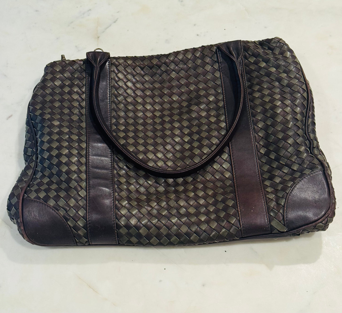 Vintage COSCI Italian Woven Leather Handbag