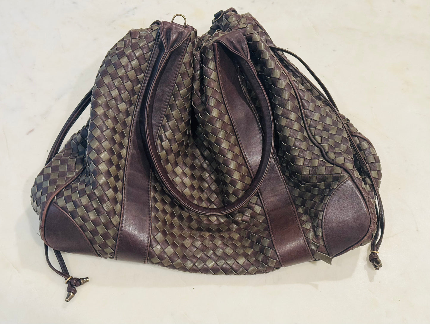 Vintage COSCI Italian Woven Leather Handbag