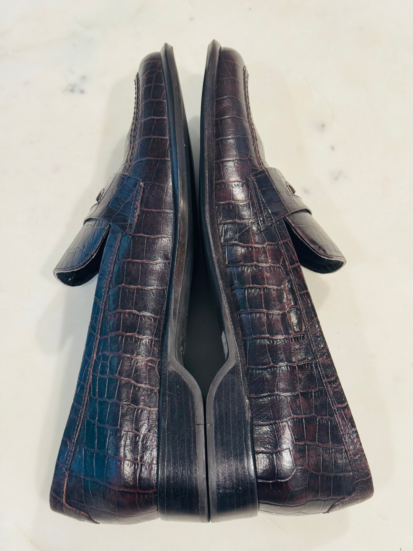 Vintage Ralph Lauren Croc-Embossed Leather Loafers