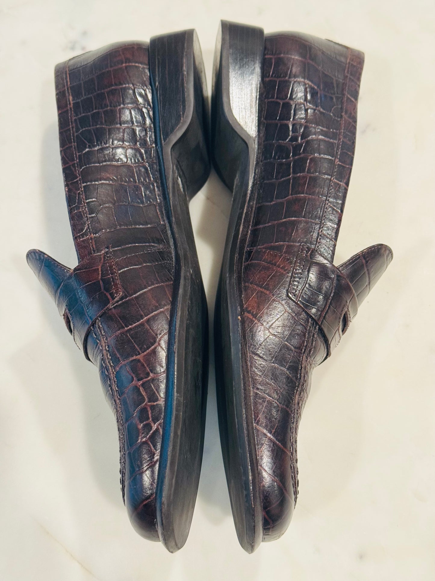 Vintage Ralph Lauren Croc-Embossed Leather Loafers