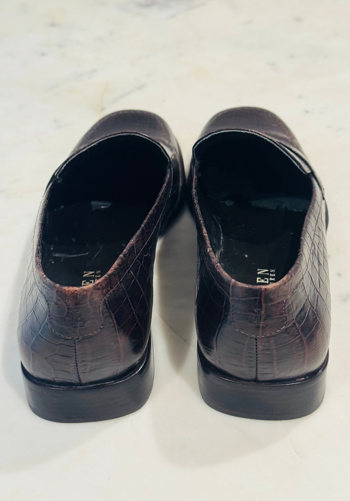 Vintage Ralph Lauren Croc-Embossed Leather Loafers