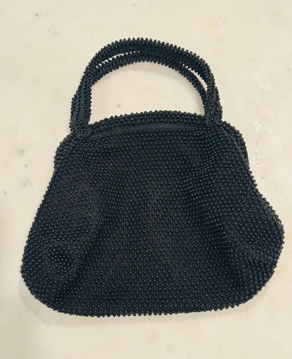 Vintage Black Beaded Evening Bag
