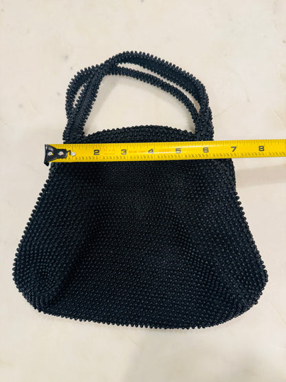 Vintage Black Beaded Evening Bag