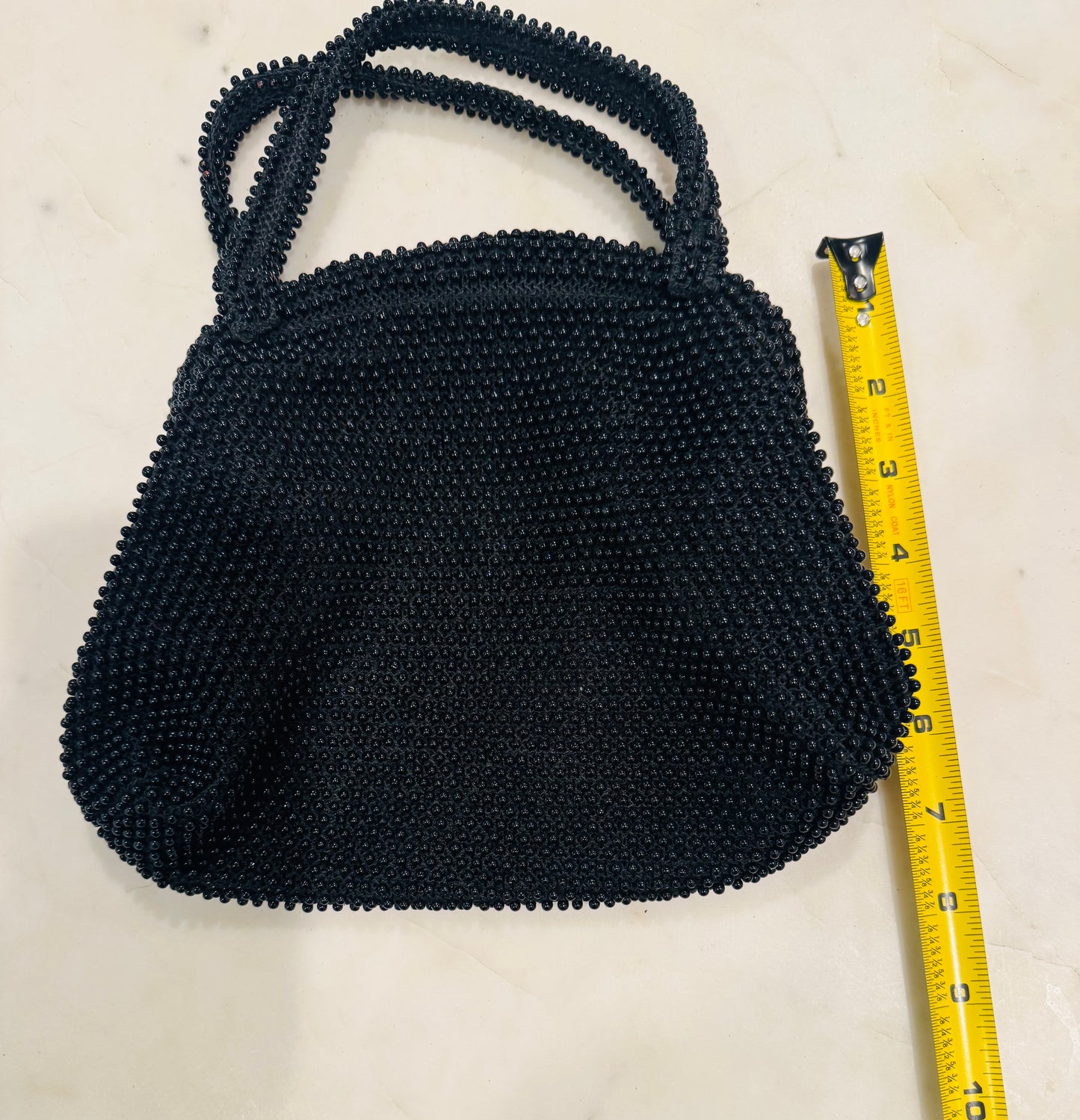Vintage Black Beaded Evening Bag