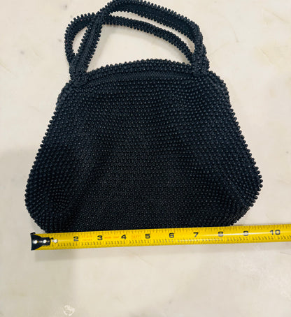 Vintage Black Beaded Evening Bag