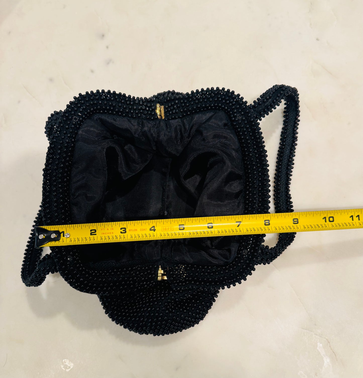 Vintage Black Beaded Evening Bag