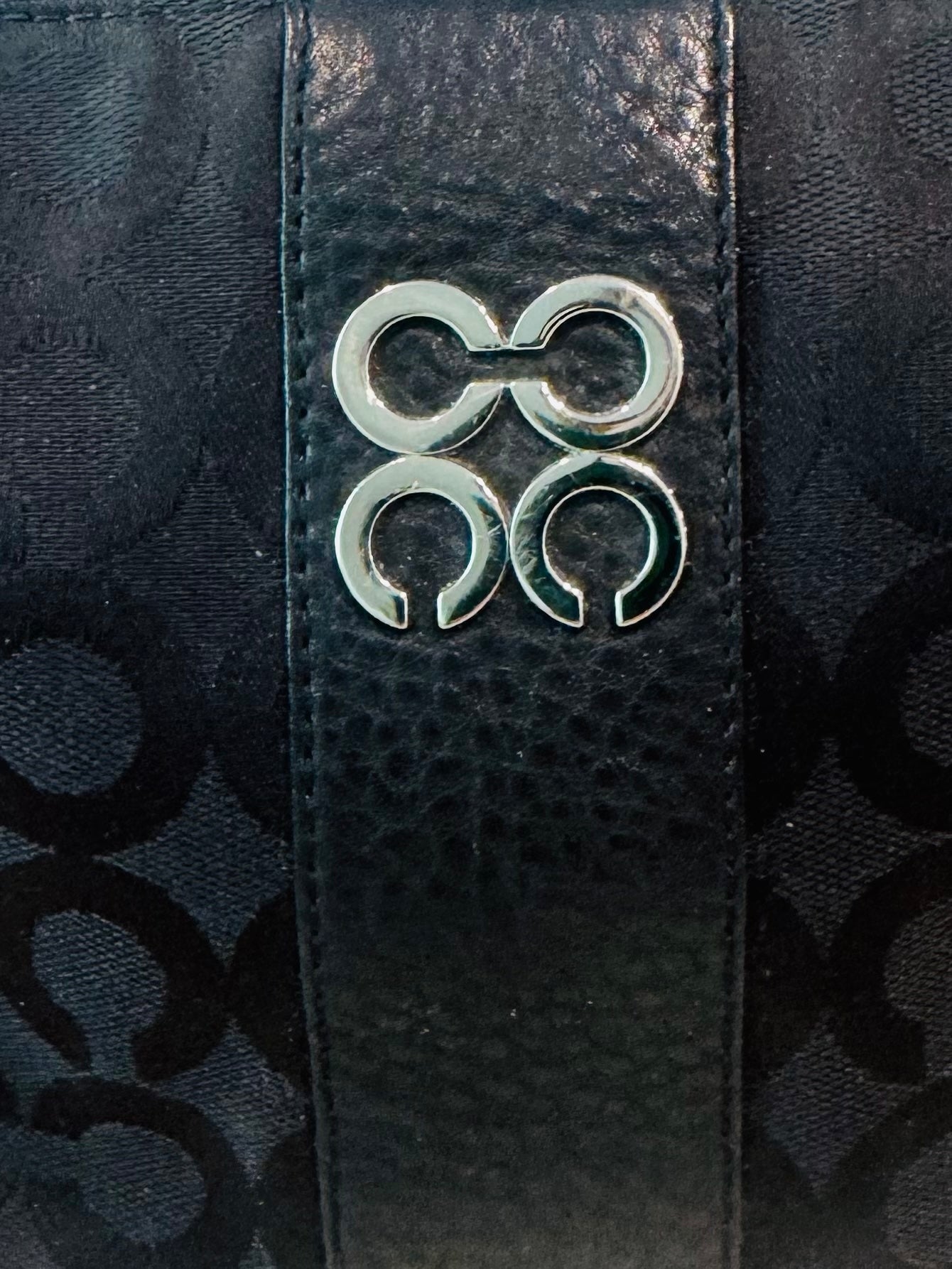Vintage Coach Black Signature Jacquard Shoulder Bag