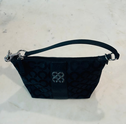 Vintage Coach Black Signature Jacquard Shoulder Bag