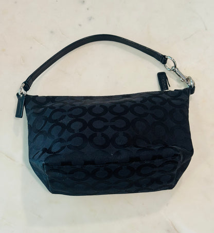 Vintage Coach Black Signature Jacquard Shoulder Bag