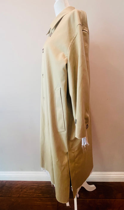 HommeGirls Khaki Raw Edge Trench Coat