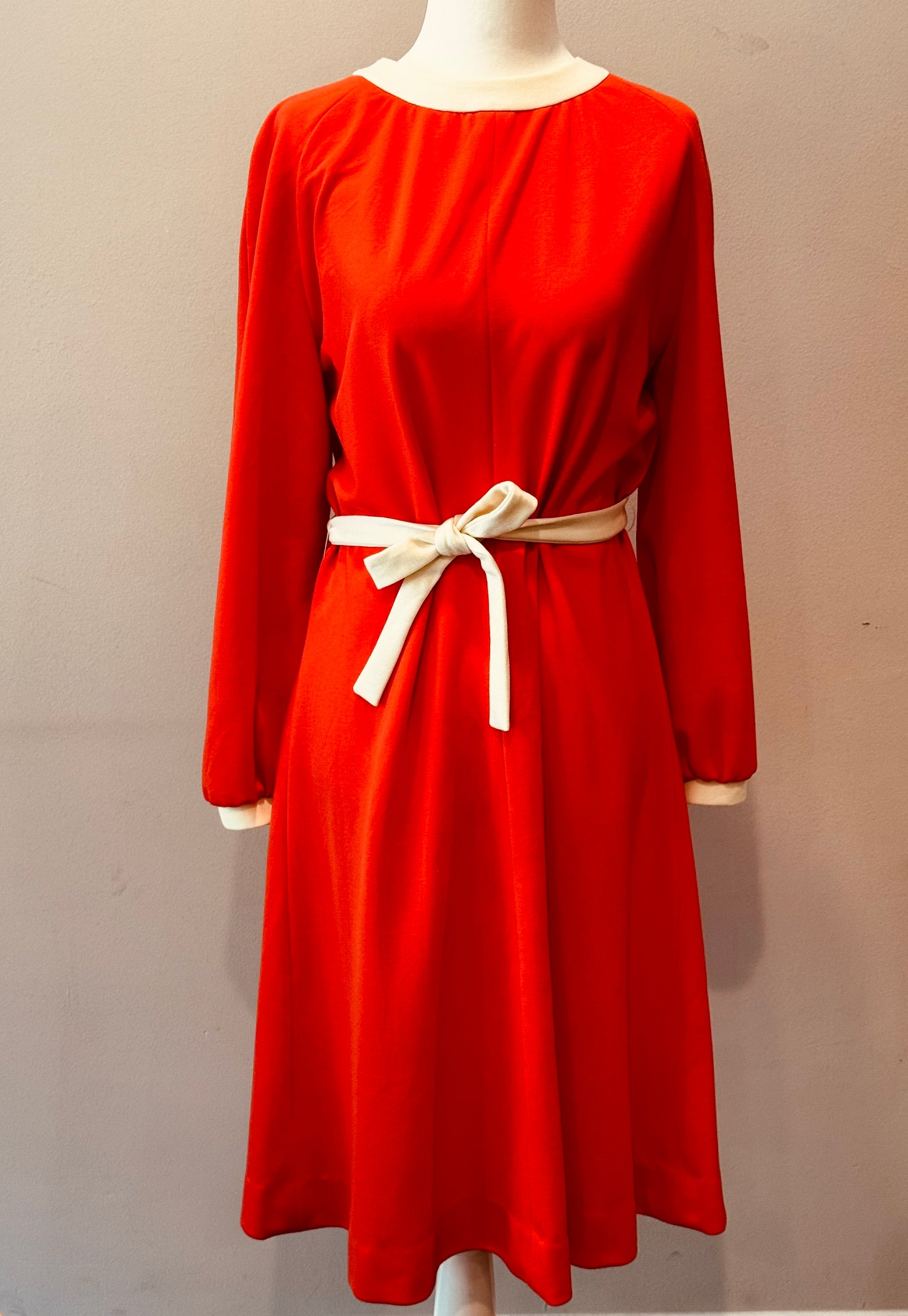 Vintage 1980s Nardis of Dallas Tangerine/Orange Midi Dress
