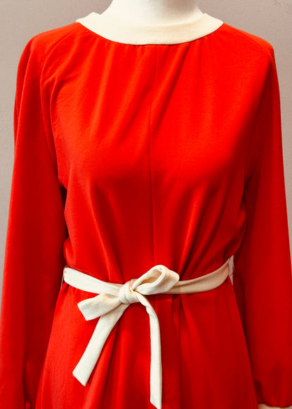 Vintage 1980s Nardis of Dallas Tangerine/Orange Midi Dress