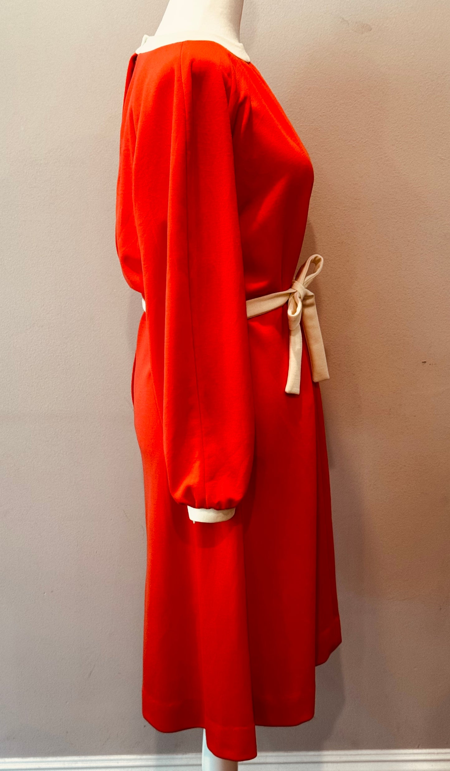 Vintage 1980s Nardis of Dallas Tangerine/Orange Midi Dress