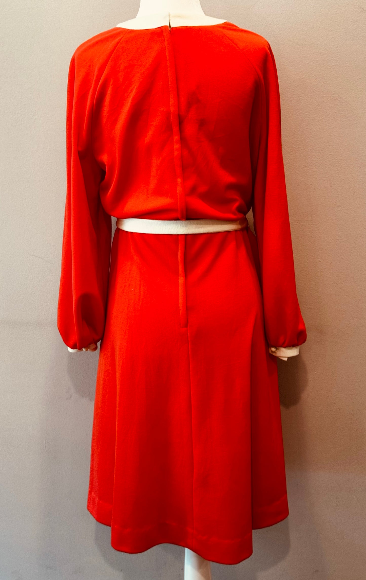 Vintage 1980s Nardis of Dallas Tangerine/Orange Midi Dress