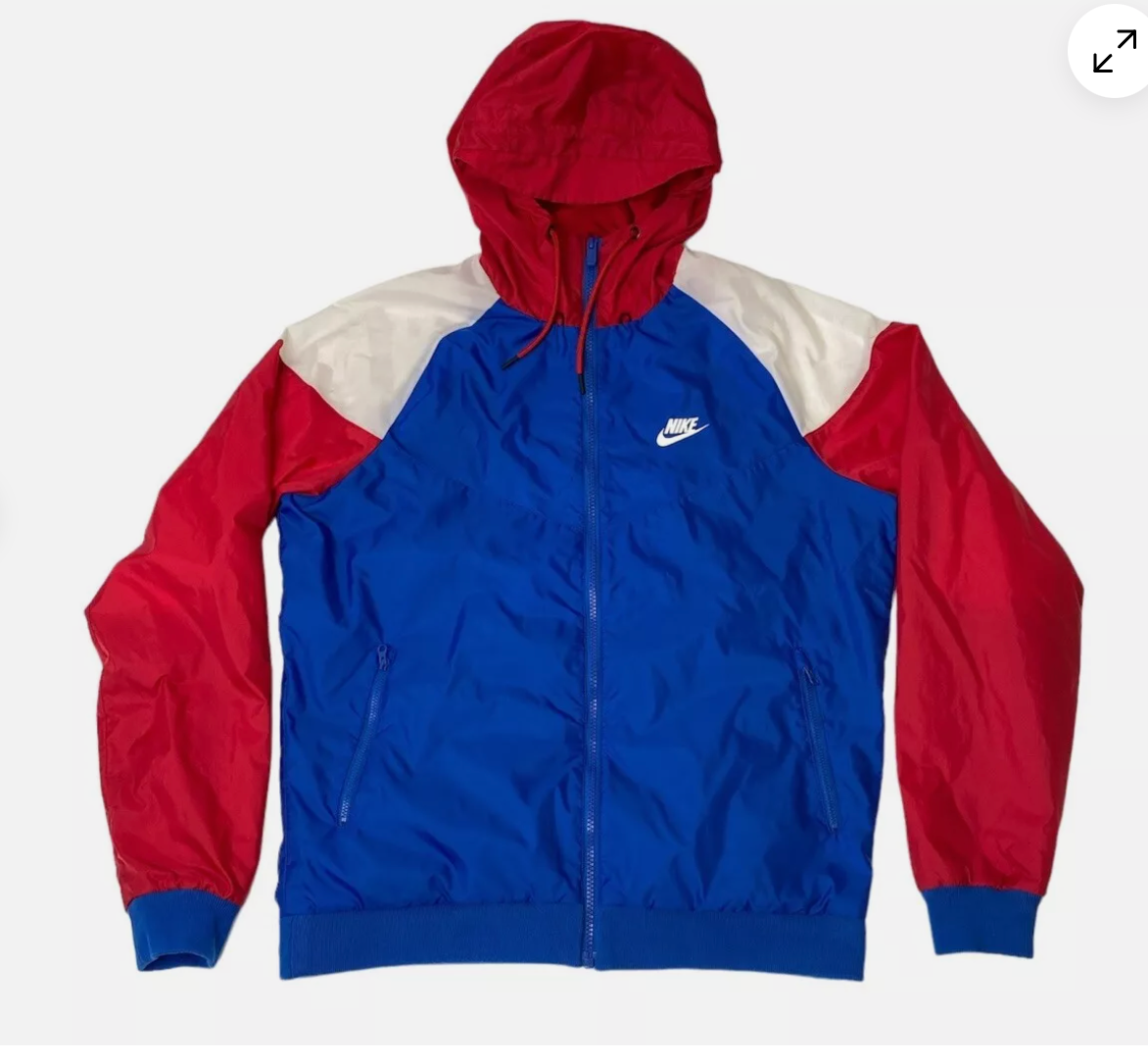 Retro 90s Nike Sportswear Windrunner Jacket Royal White Red Blue