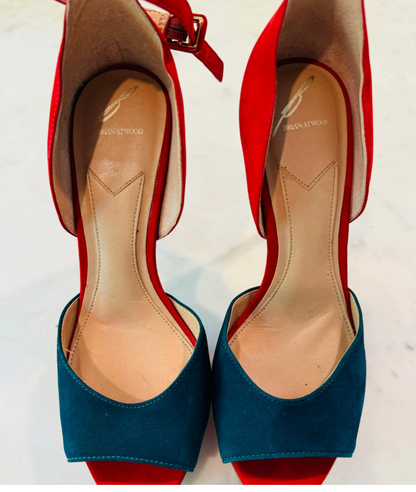 Brian Atwood Roma Suede Platform Sandals